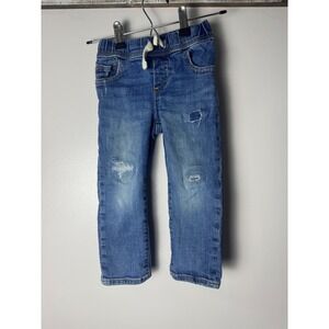 Boys Gap Denim Patch Elastic Jeans Size 3T Slim